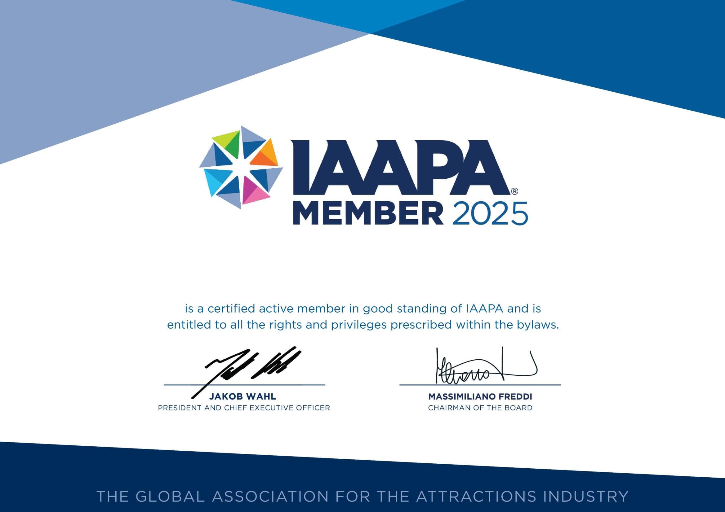 Pensijilan IAAPA-SUNHONG - SUNHONG