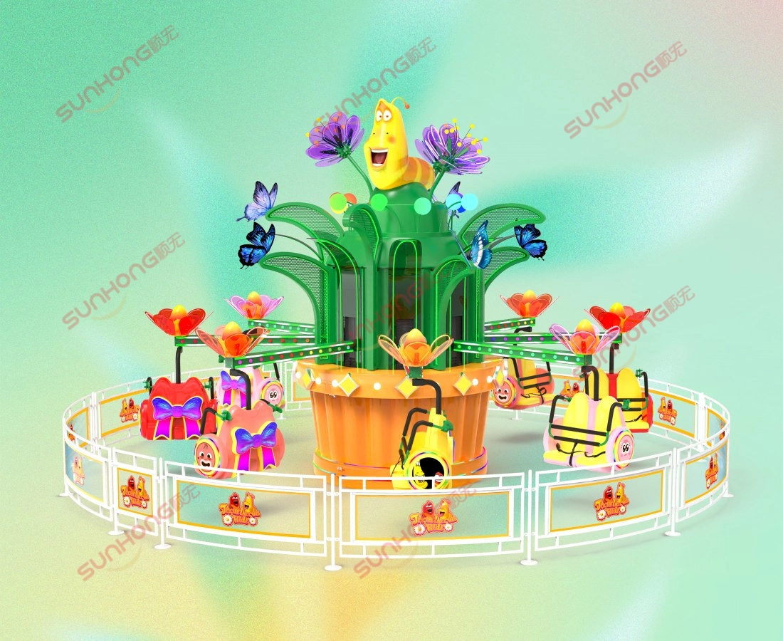 larva-blooms-3d-rendering-green-gradient - SUNHONG Paparan 3D lantunan Larva Blooms dengan latar belakang kecerunan hijau. - SUNHONG