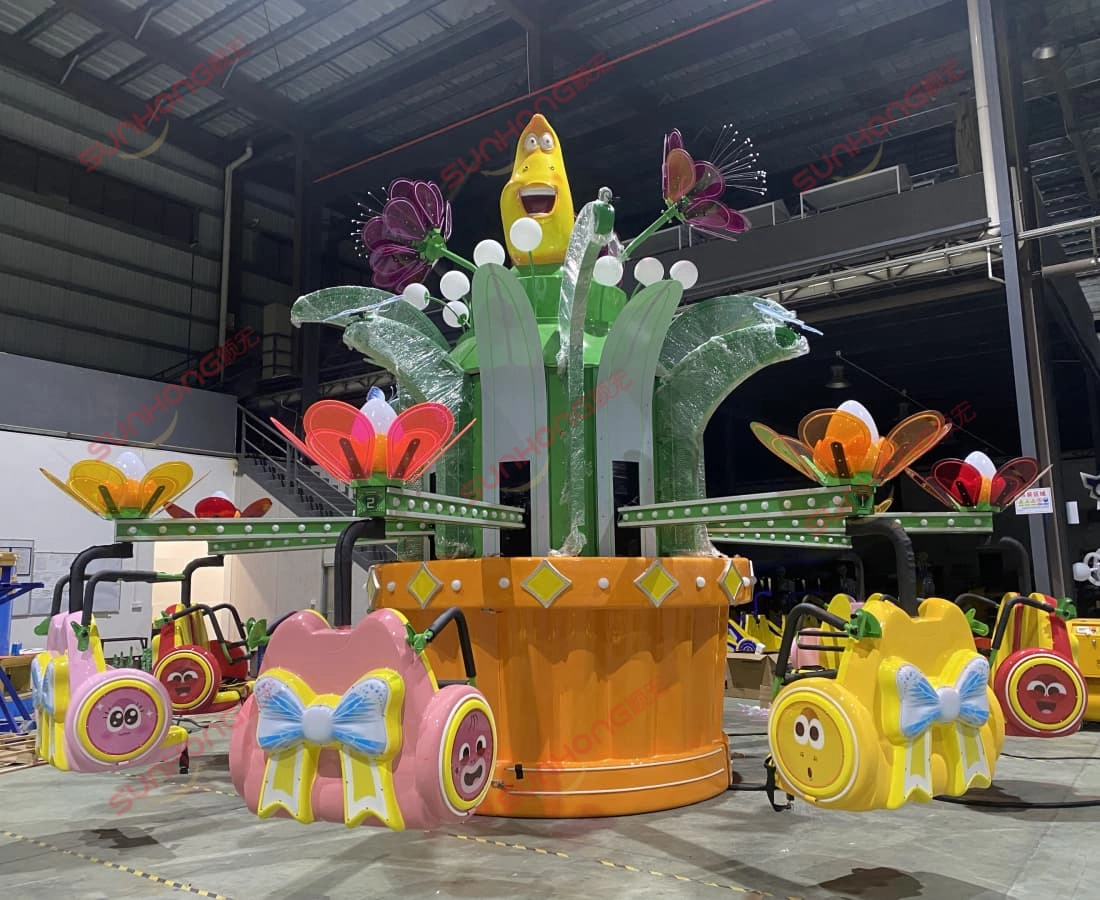 Larva-Blooms-Bounce-Ride-Final-Assembly-SUNHONG - SUNHONG Larva Blooms Bounce Ride dipasang sepenuhnya di kilang SUNHONG, sedia untuk pemeriksaan dan ujian akhir. - SUNHONG