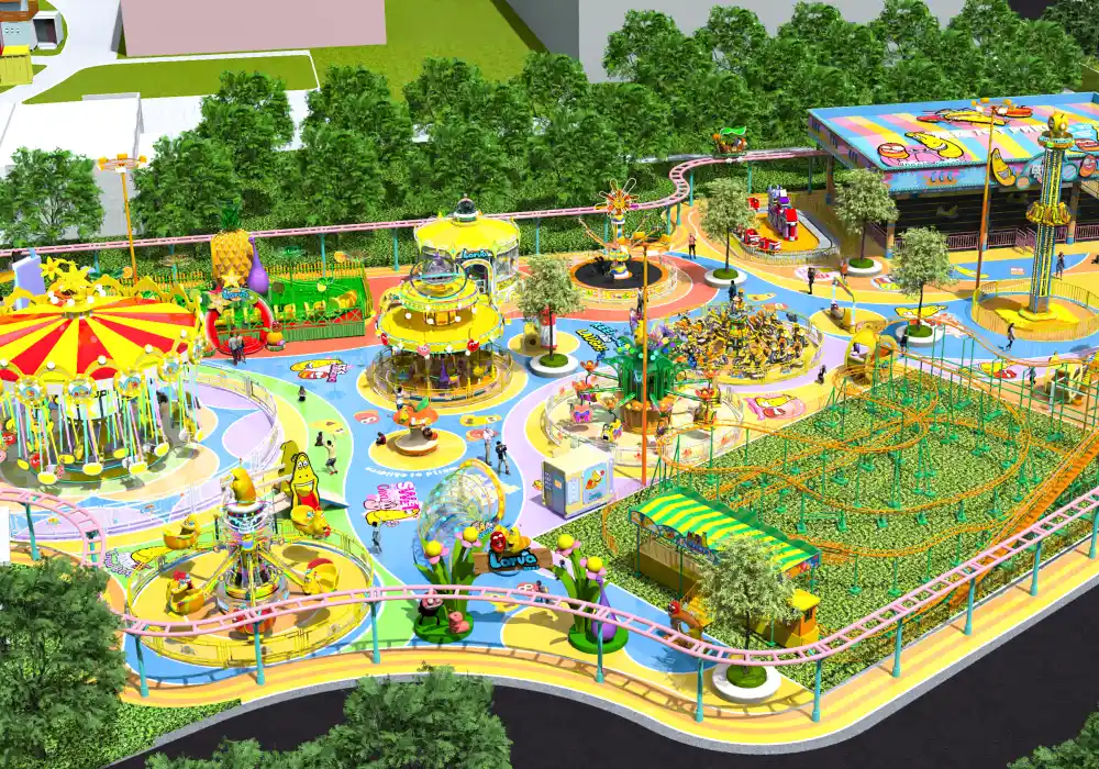 Larva City Adventure Theme Park-CAD Drawing Right View - SUNHONG