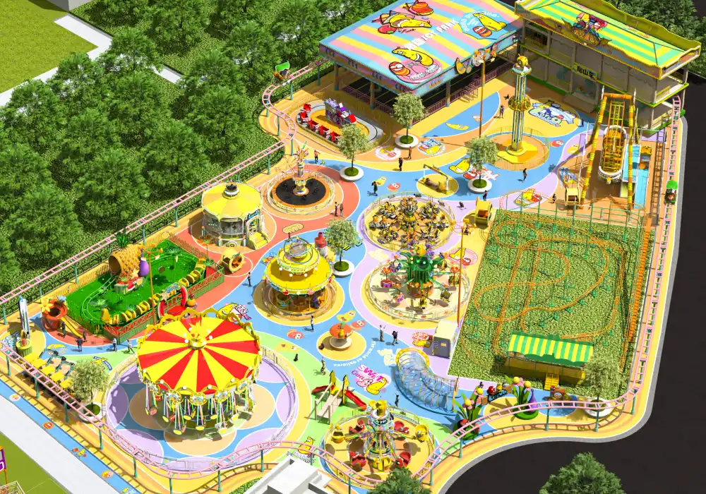 Larva City Adventure Theme Park-CAD Drawing Top View - SUNHONG