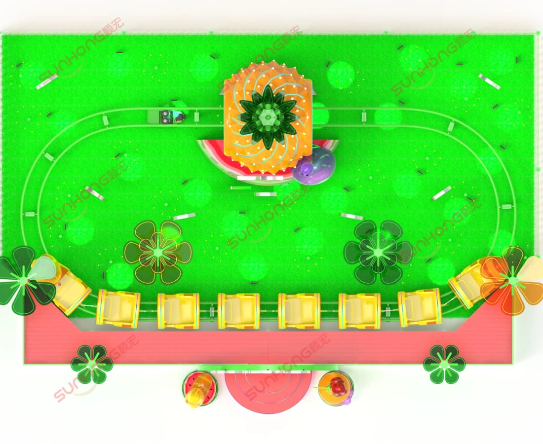 幼虫水果乐园迷你过山车3D俯视图 - SUNHONG