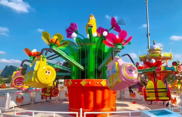 Atracción de feria Time Jump con temática de larvas y diseño personalizado inspirado en flores - SUNHONG