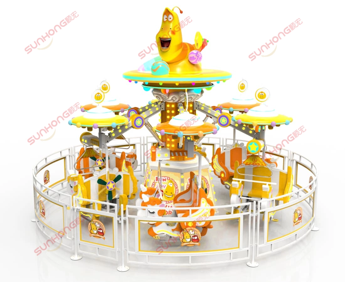 larva-pedal-spin-pedal-controlled-amusement-ride-front-view.jpg - SUNHONG منظر أمامي للعبة Larva Pedal Spin الترفيهية التي يتم التحكم فيها بدواسة مع مقاعد وحيد القرن وموضوع كرتون Larva - SUNHONG
