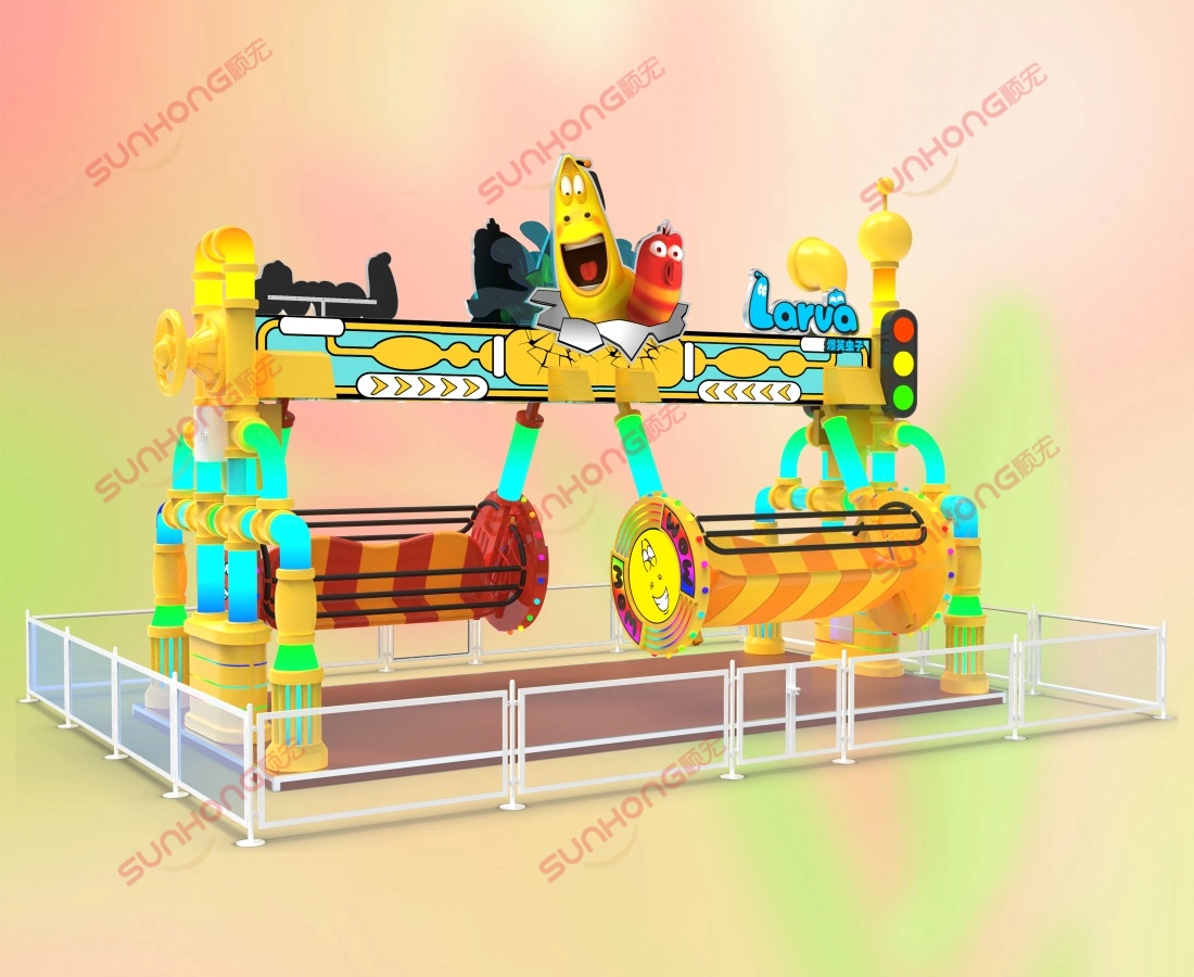 larva-swing-ride-for-sale-3d-colorful-background - SUNHONG 3D render of Larva Swing ride for sale with colorful background. - SUNHONG