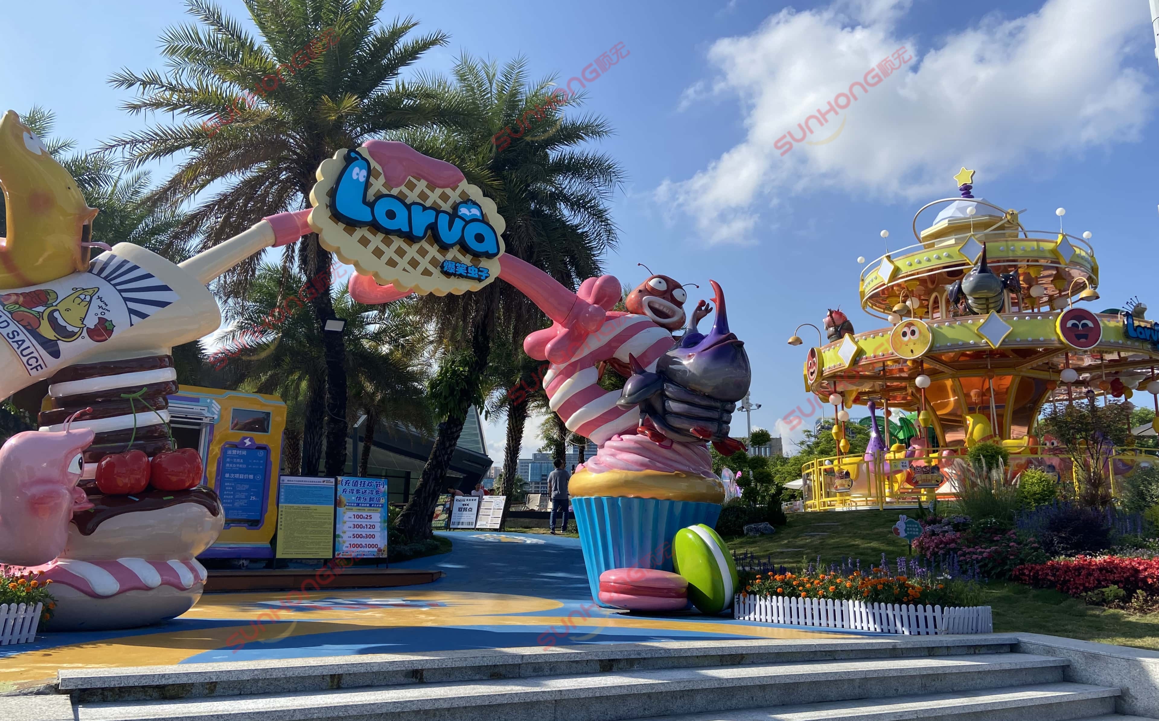 LARVA-THEMED AMUSEMENT PARK RIDES NEAR STADIUM Banner LARVA-THEMED AMUSEMENT PARK RIDES NEAR STADIUM Banner