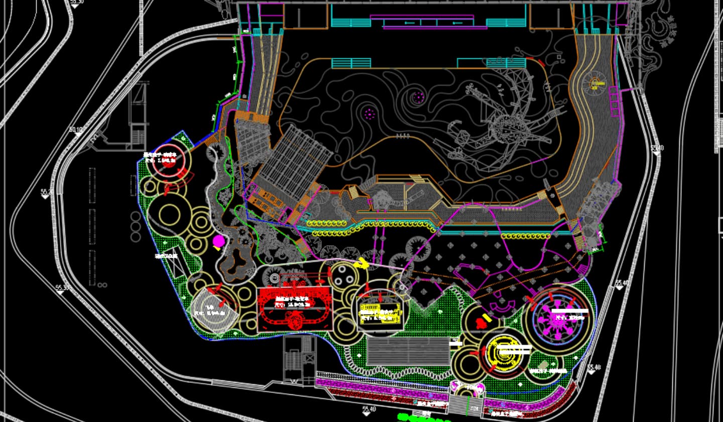 Larva-Themed Park Near Stadium-CAD Design Drawing - SUNHONG