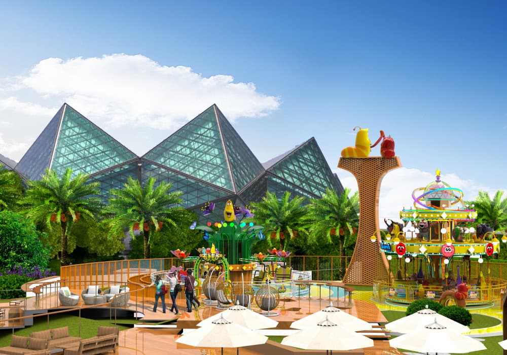 Larva-Themed Park Near Stadium CAD Drawing-Left View - SUNHONG