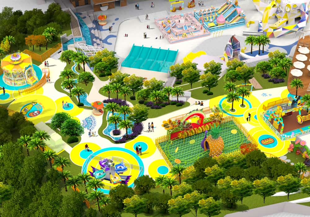 Larva-Themed Park Near Stadium CAD Drawing-Main View - SUNHONG