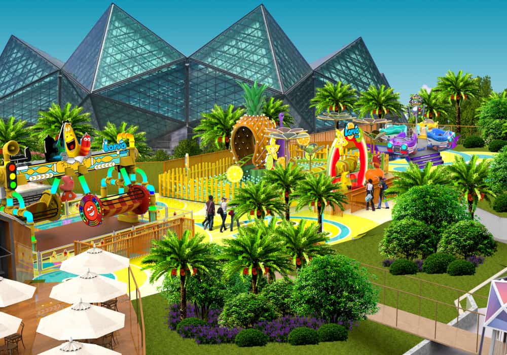 Larva-Themed Park Near Stadium CAD Drawing-Right View - SUNHONG