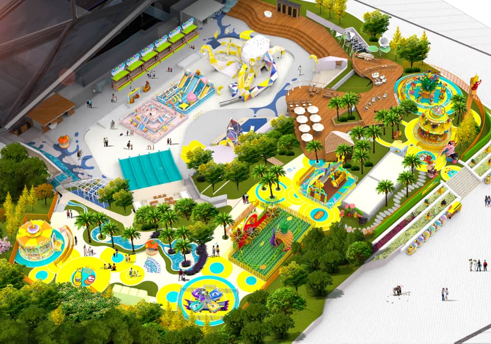 Larva-Themed Park Near Stadium CAD Drawing-Top View-2 - SUNHONG