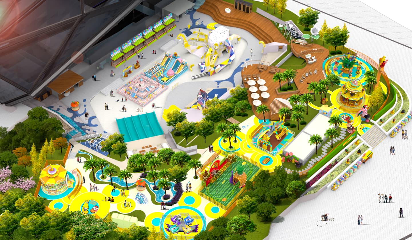 LarvaThemed Park Near Stadium-3D Master Plan-Top View-2 - SUNHONG