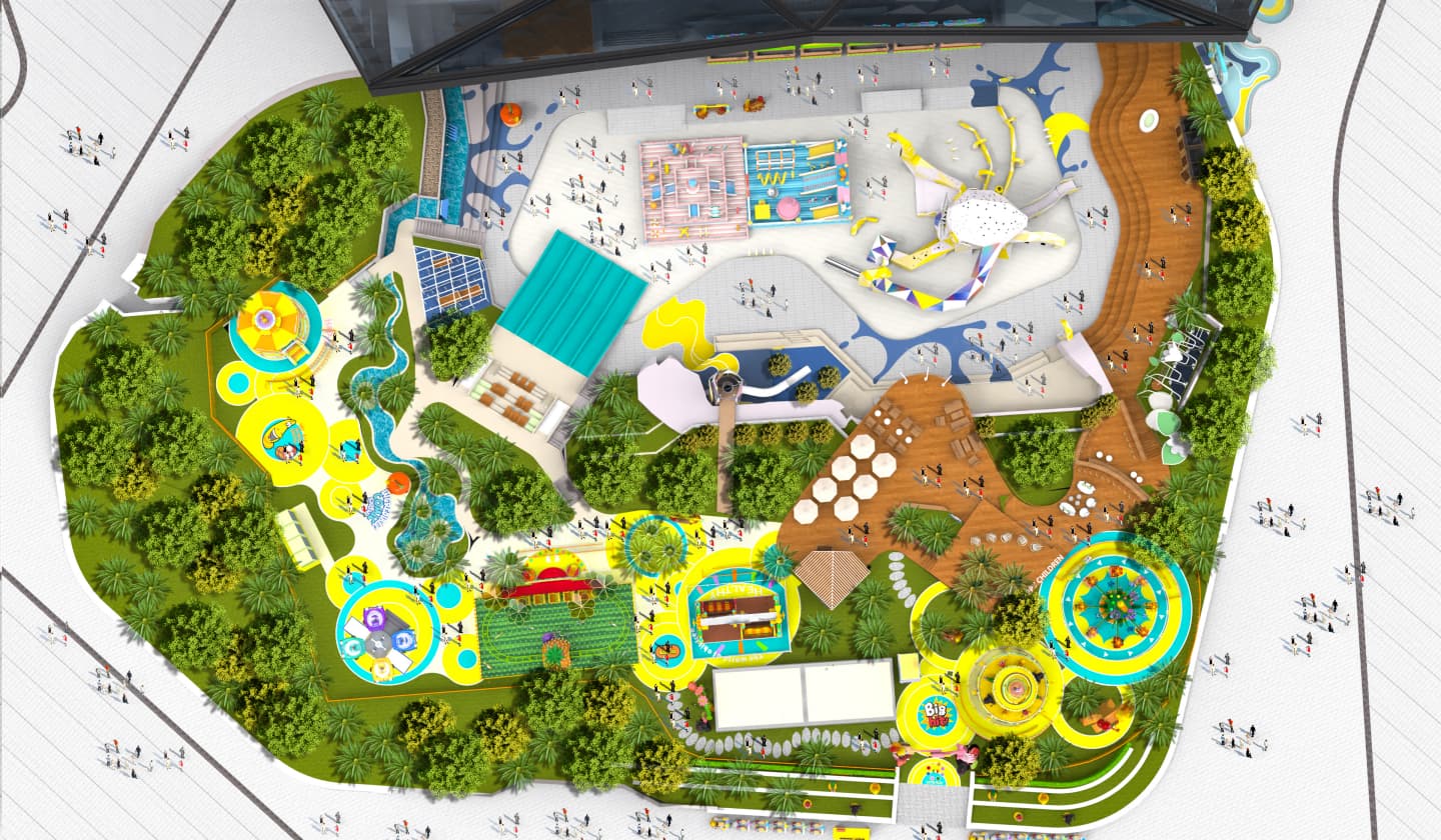 LarvaThemed Park Near Stadium-3D Master Plan-Top View - SUNHONG