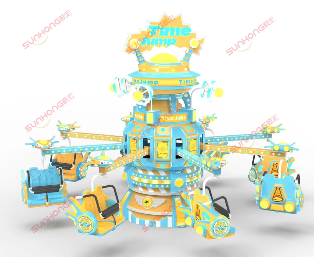 nailong-time-jump-ride-3d-top-multi-view-white-background - SUNHONG 3D top view of Nailong Time Jump ride showing multiple angles on white background - SUNHONG