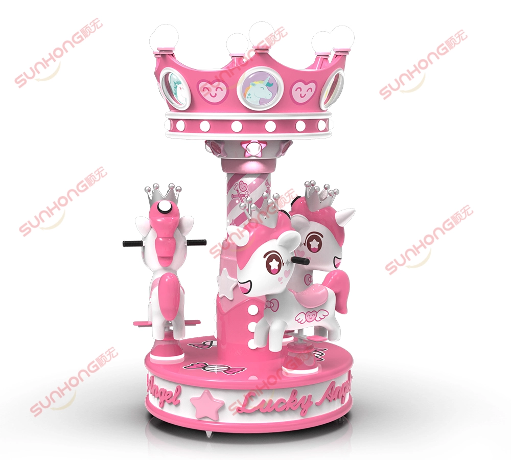 粉色幸运天使三马旋转木马 - SUNHONG