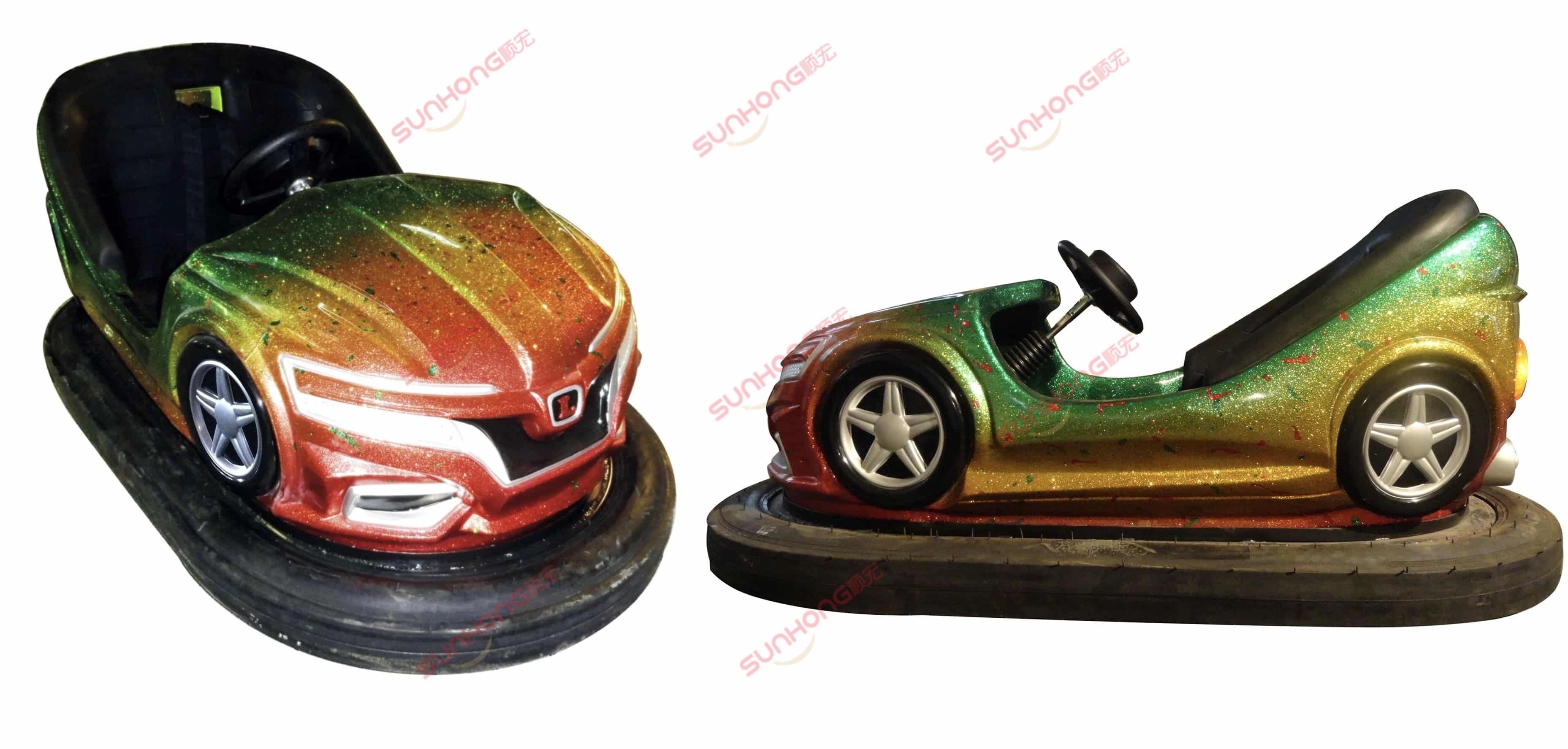 red-gold-bumper-car-for-sale-adults - SUNHONG Red and gold adult bumper car for sale with glitter shell - SUNHONG