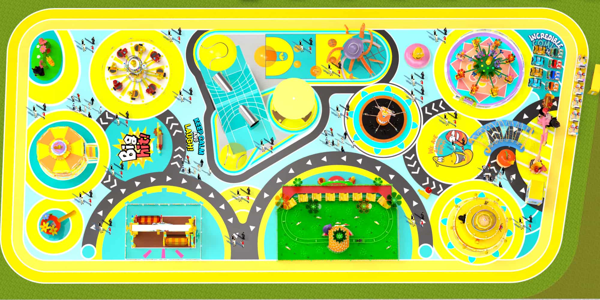 Theme park map layout for Shopping Mall Larva Theme Park Project, amusement park layouts and theme park design ideas for project planning - SUNHONG