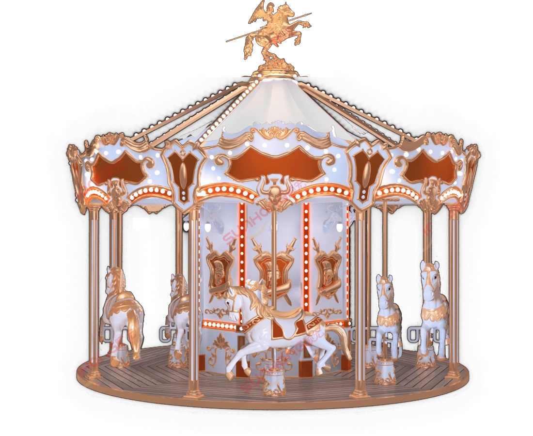SUNHONG-knight-sparta-12p-carousel-red-main - SUNHONG Elegant red carousel,