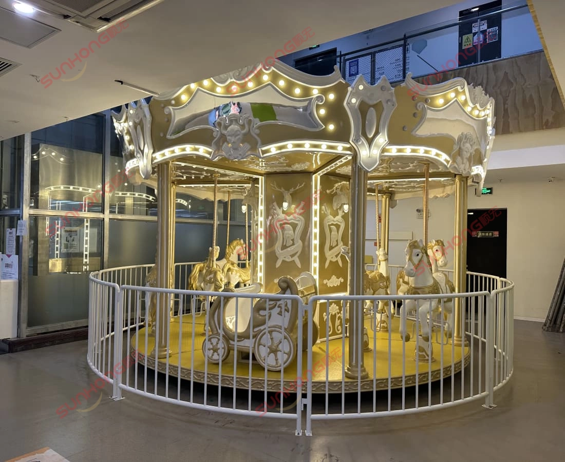SUNHONG-knight-sparta-carousel-night-lighting-business-center - SUNHONG SUNHONG Knight Sparta carousel diterangi pada waktu malam di pusat perniagaan, karusel hiburan untuk dijual - SUNHONG