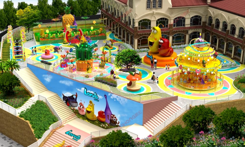 sunhong-larva-theme-park-3d-design-hotels-resorts-funfairs.jpg - SUNHONG 3D design of SUNHONG Larva-themed amusement ride park for hotels and resorts funfairs, featuring colorful rides, playgrounds, and family attractions. - SUNHONG