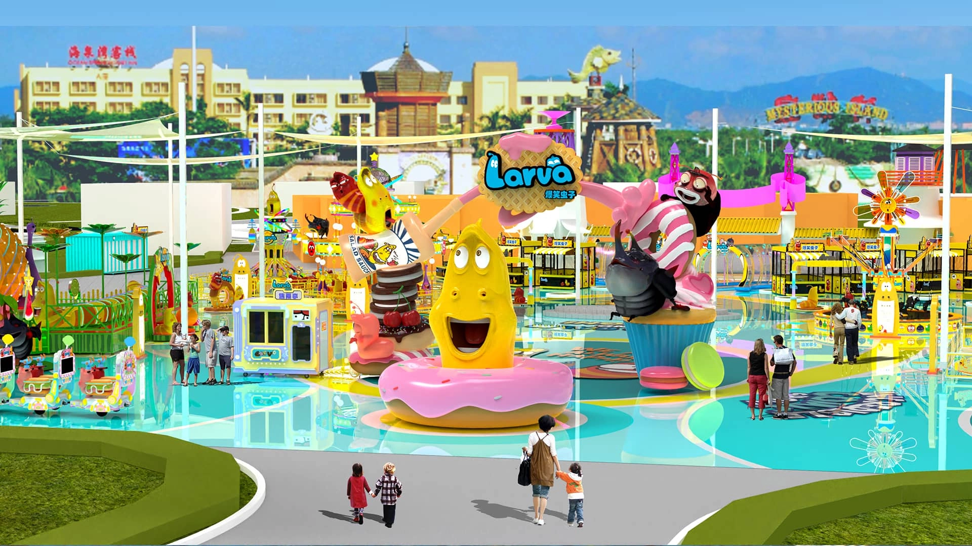SUNHONG Larva theme seaside amusement park built in the resort - SUNHONG