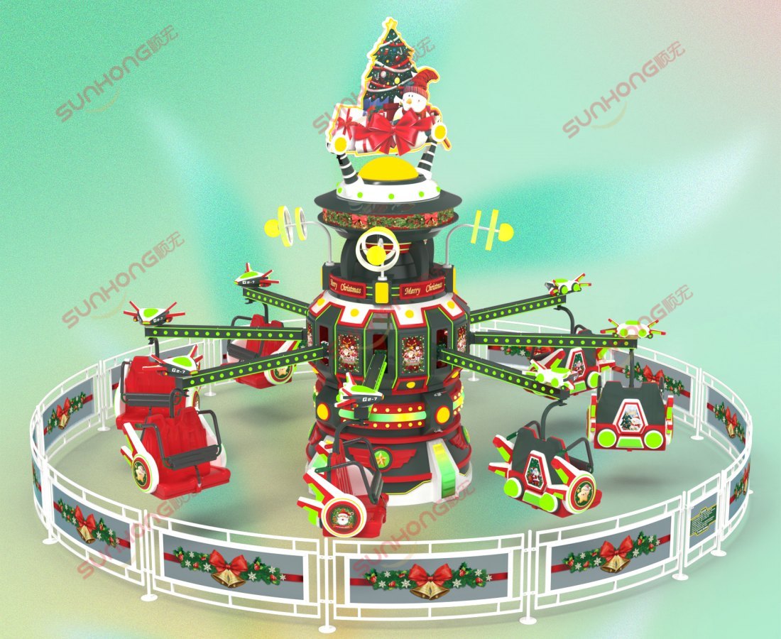 The-time-jump-ride-3d-main-christmas-theme 3D main view of Christmas-themed Time Jump ride