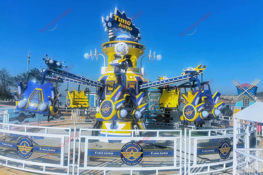 Time Jump Ride operating at a seaside resort Time Jump Ride operating at a seaside resort