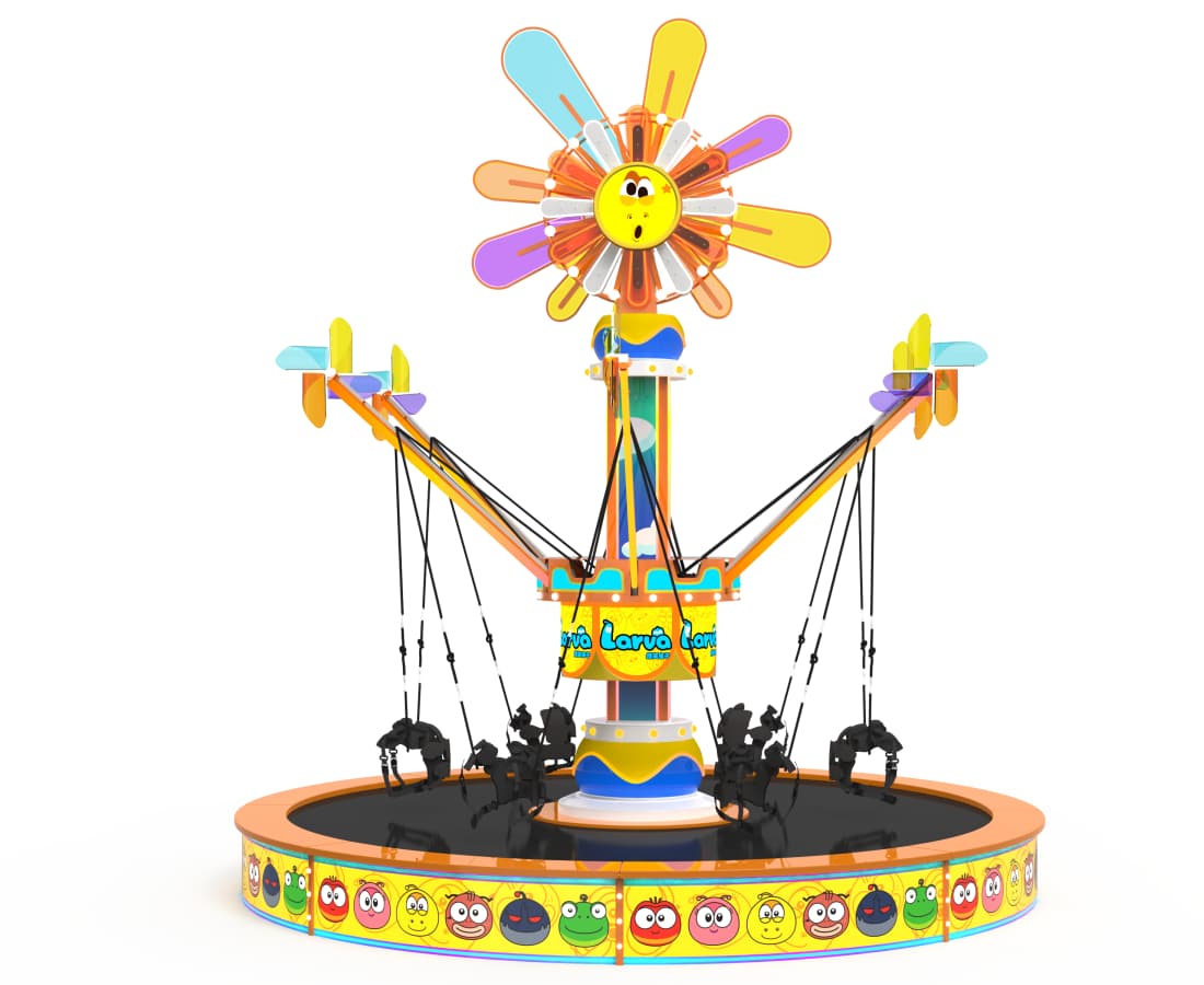 3D front view of Cat Fishing Trampoline, trampoline bungee jump ride for kids entertainment - SUNHONG