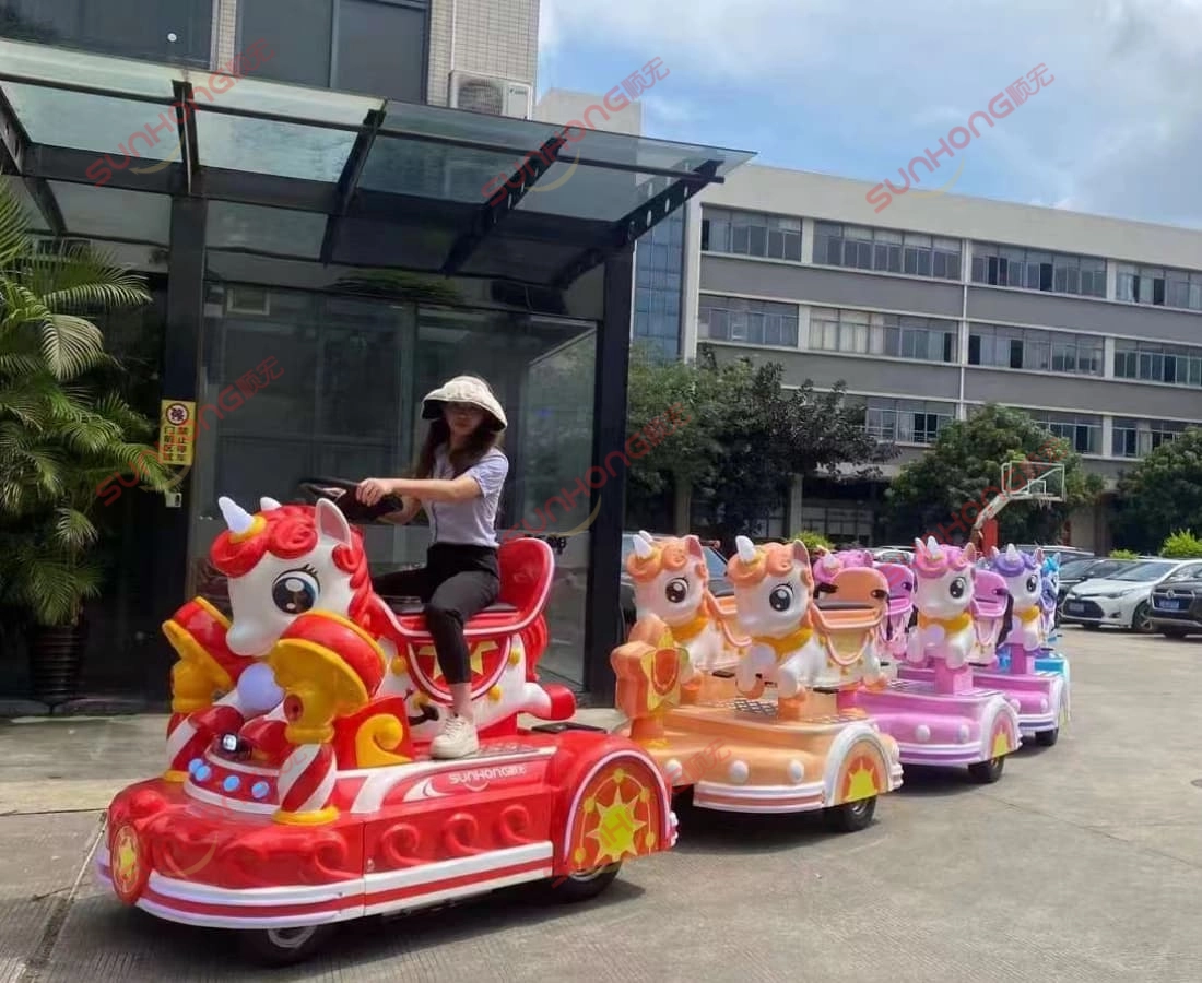 unicorn-train-outdoor-demo - SUNHONG Ujian luar kereta api tanpa jejak unicorn dengan barisan gerabak penuh - SUNHONG