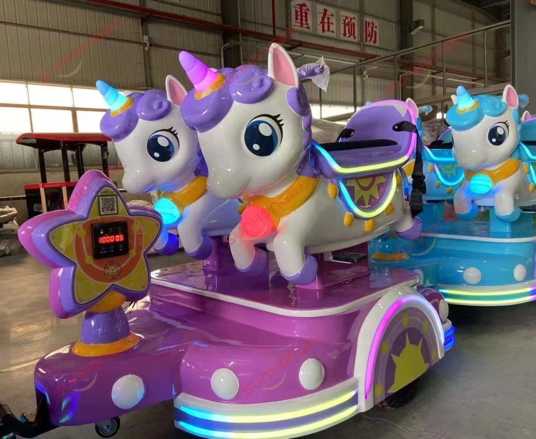 kereta-unicorn-kereta-ungu - SUNHONG Gerabak tunggangan kanak-kanak unicorn ungu dengan pencahayaan fantasi - SUNHONG
