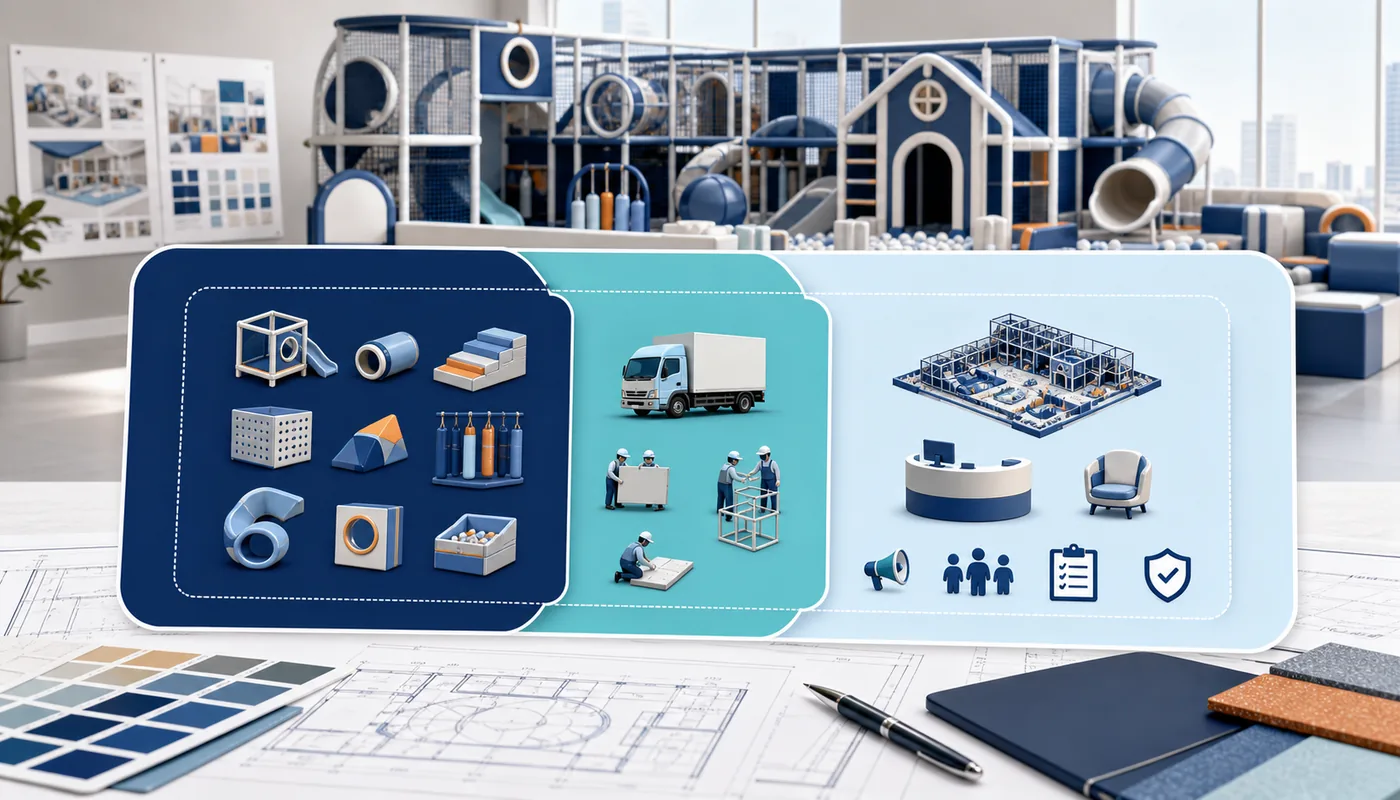 Scope map for indoor playground cost planning.