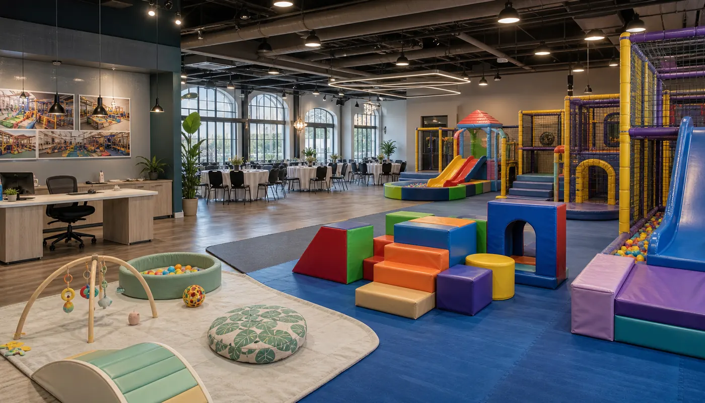 Comparison of baby, toddler, child, adult event, and commercial soft play contexts.