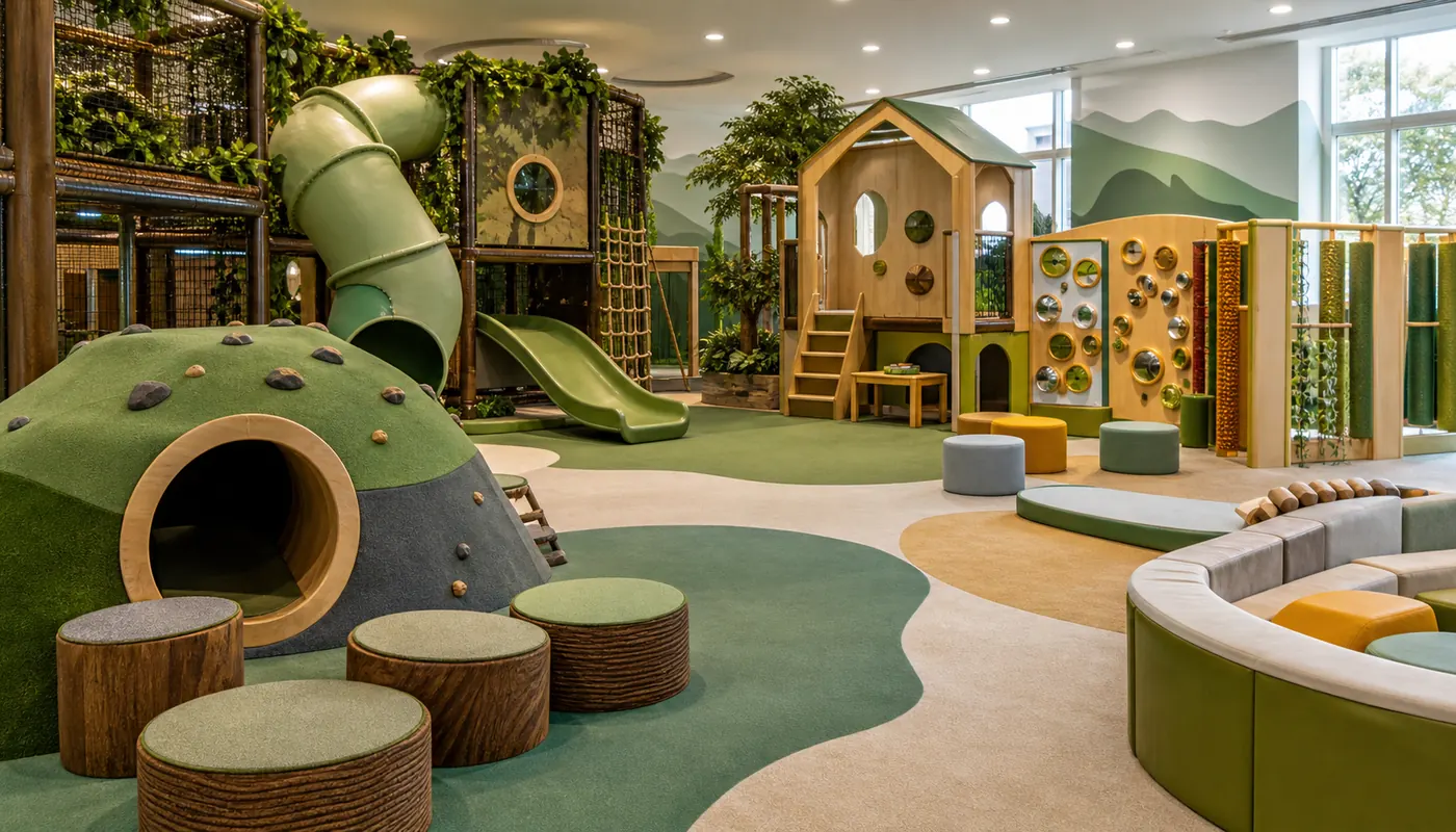 Coordinated indoor playground equipment and original theme arranged after the layout is planned