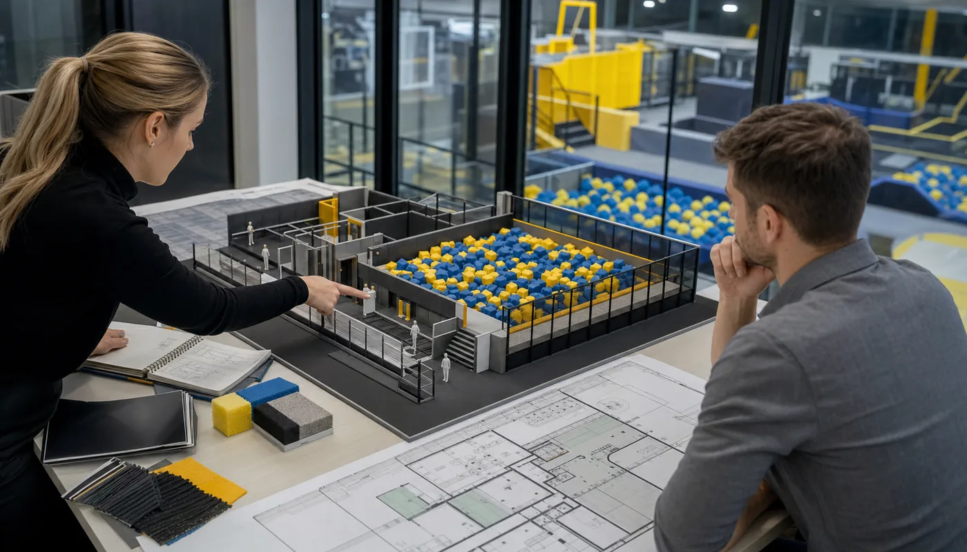 Commercial foam pit planning review identifying design, access, and procurement mistakes.