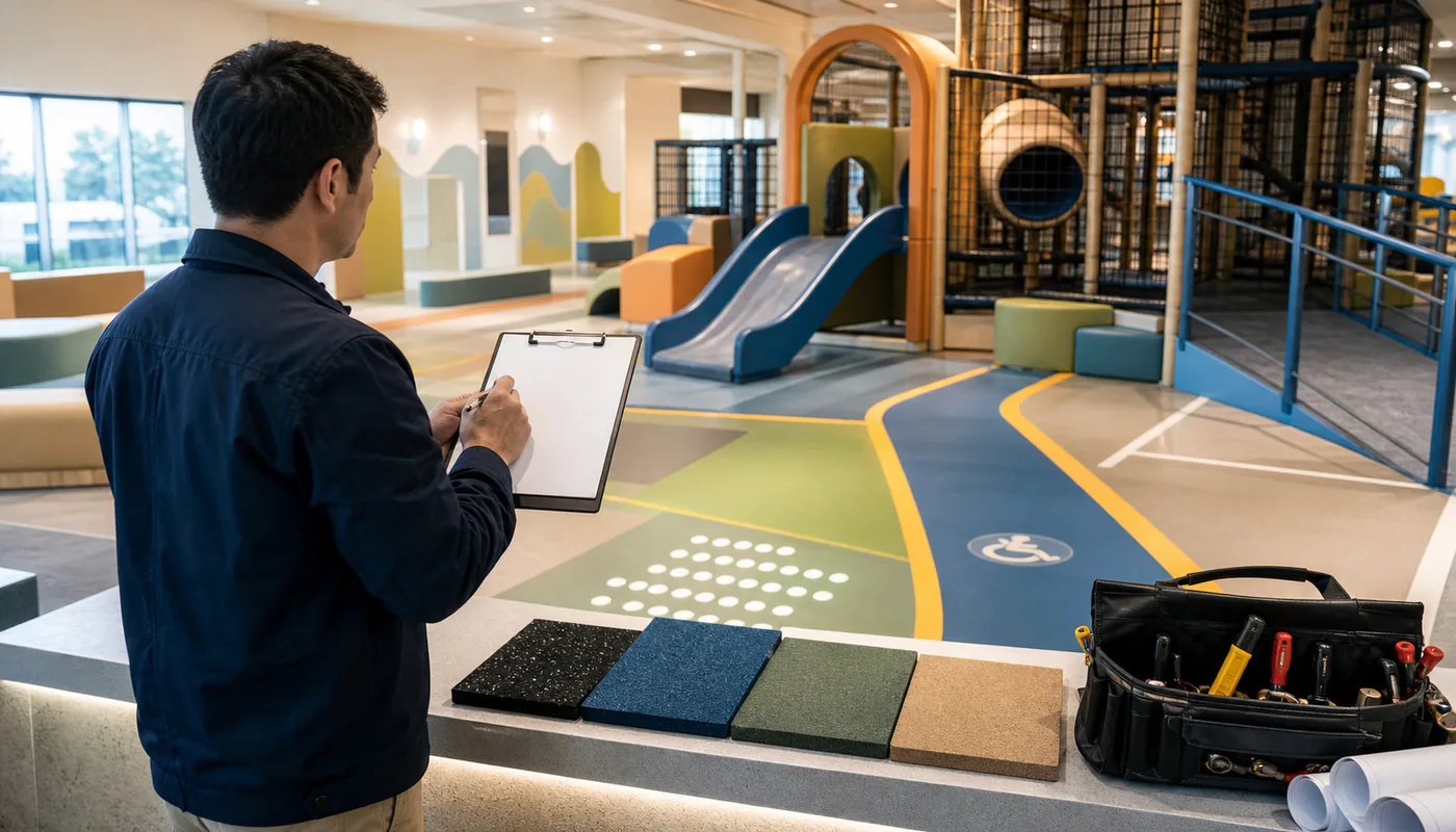 Safety, accessibility, and maintenance planning for an indoor playground ROI review.