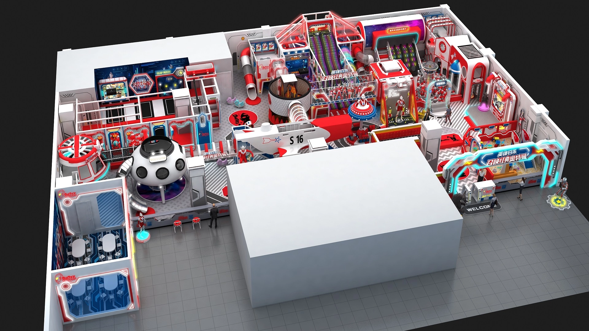 Ultraman-Theme-Wooden-Pvc-Indoor-Playground-Can-Be-Customized - FEI FAN