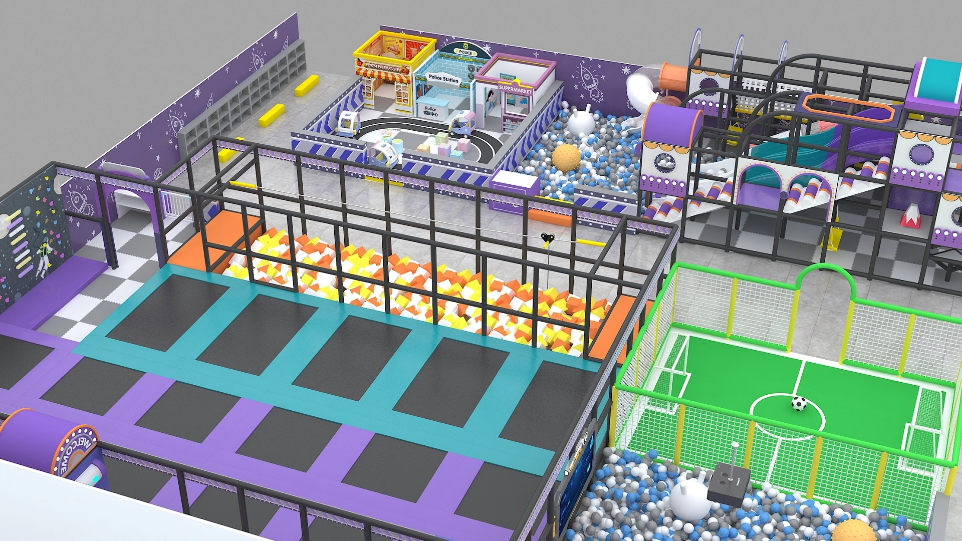 Customized Children's Commercial Indoor Soft Playground 3 - FEI FAN