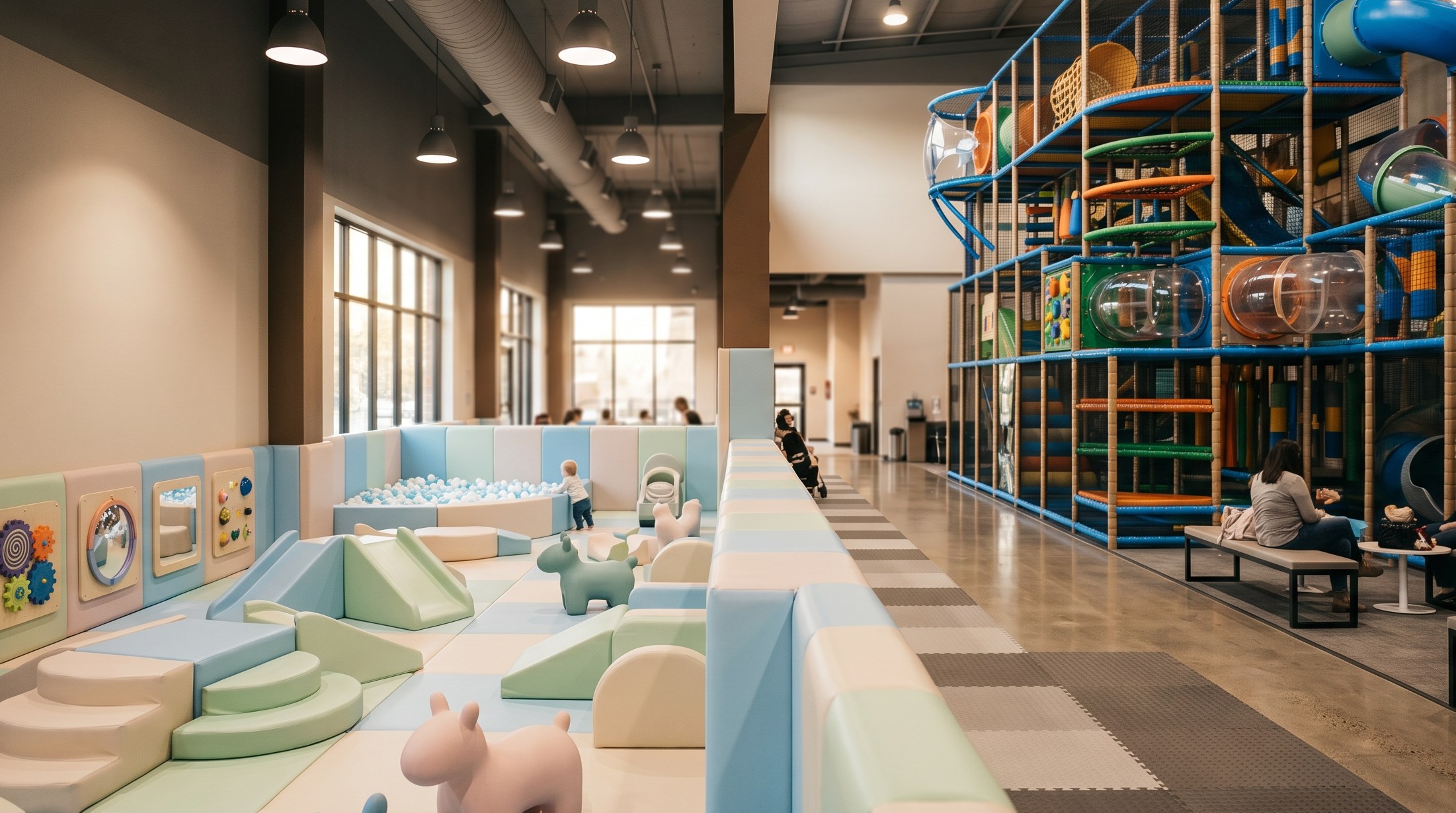 An indoor playground showing clear age segmentation