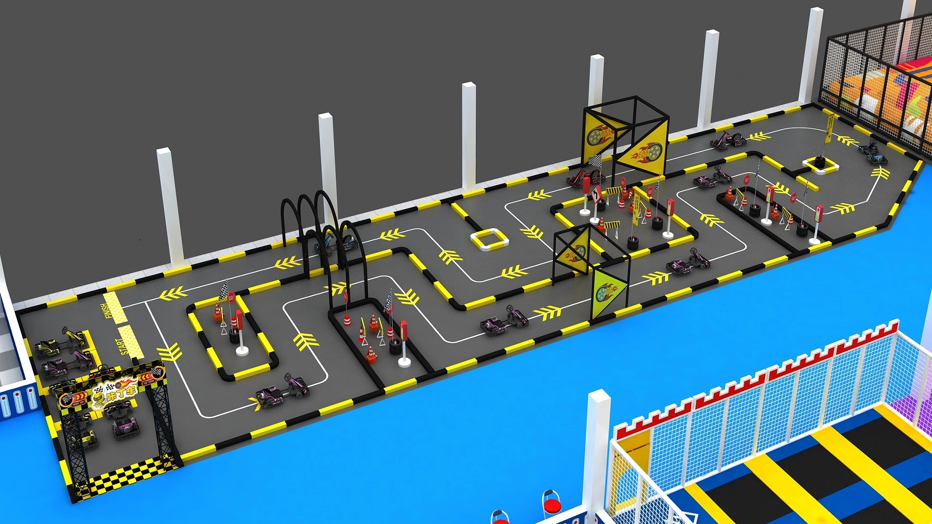 Commercial Indoor Playground with karting - FEI FAN