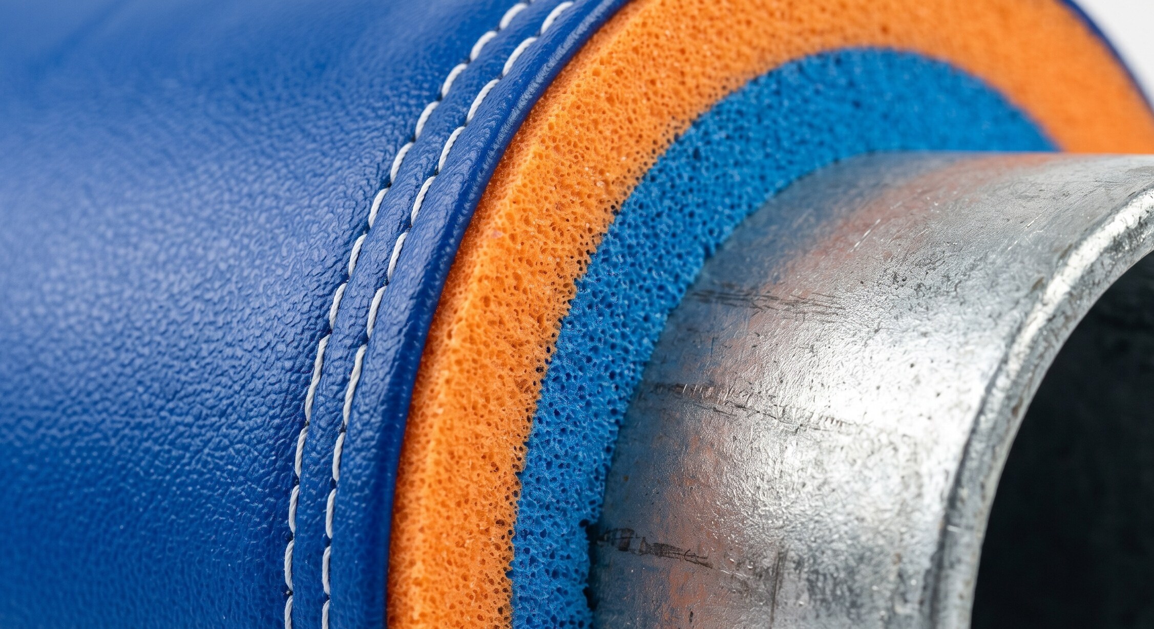 Extreme close-up macro photography of premium soft play equipment materials Extreme close-up macro photography of premium soft play equipment materials