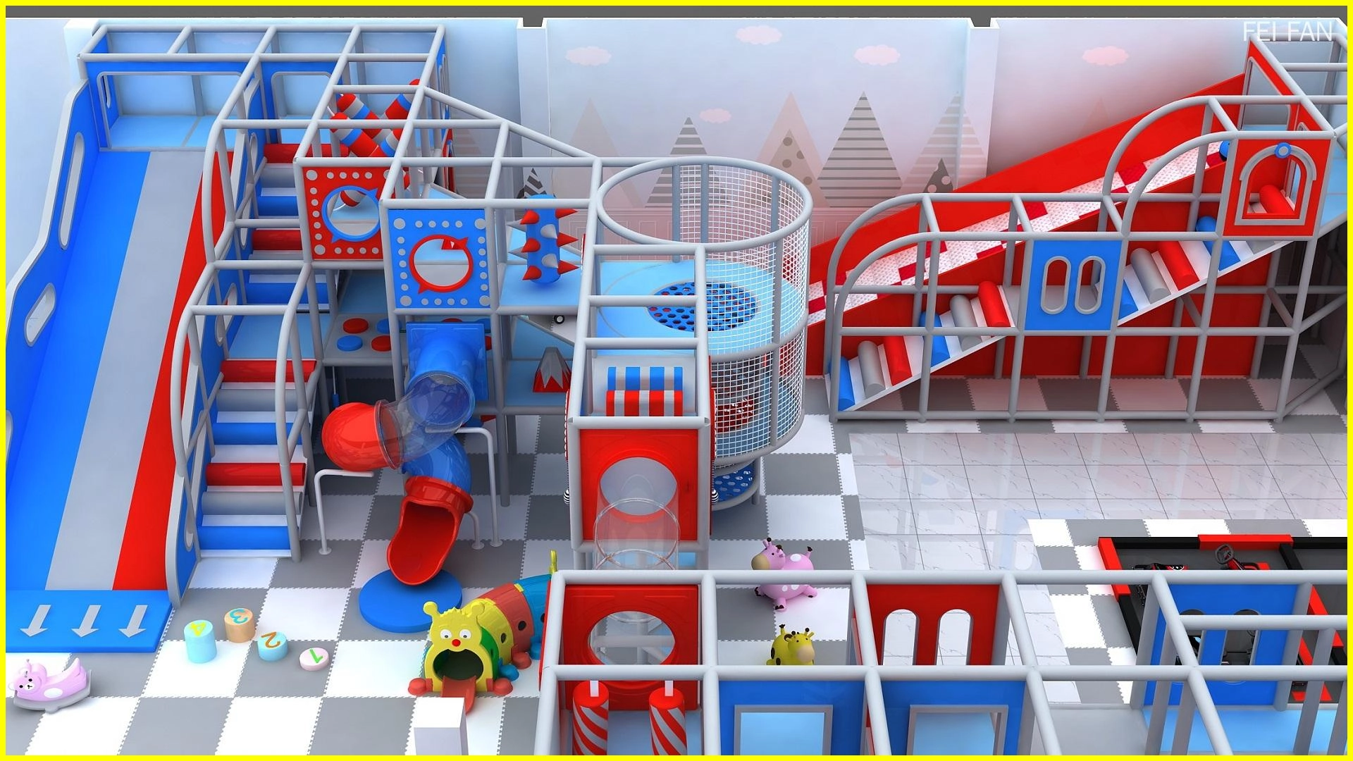 High Quality Kids Indoor Playground Maze Children Soft Play Equipment 3 - FEI FAN