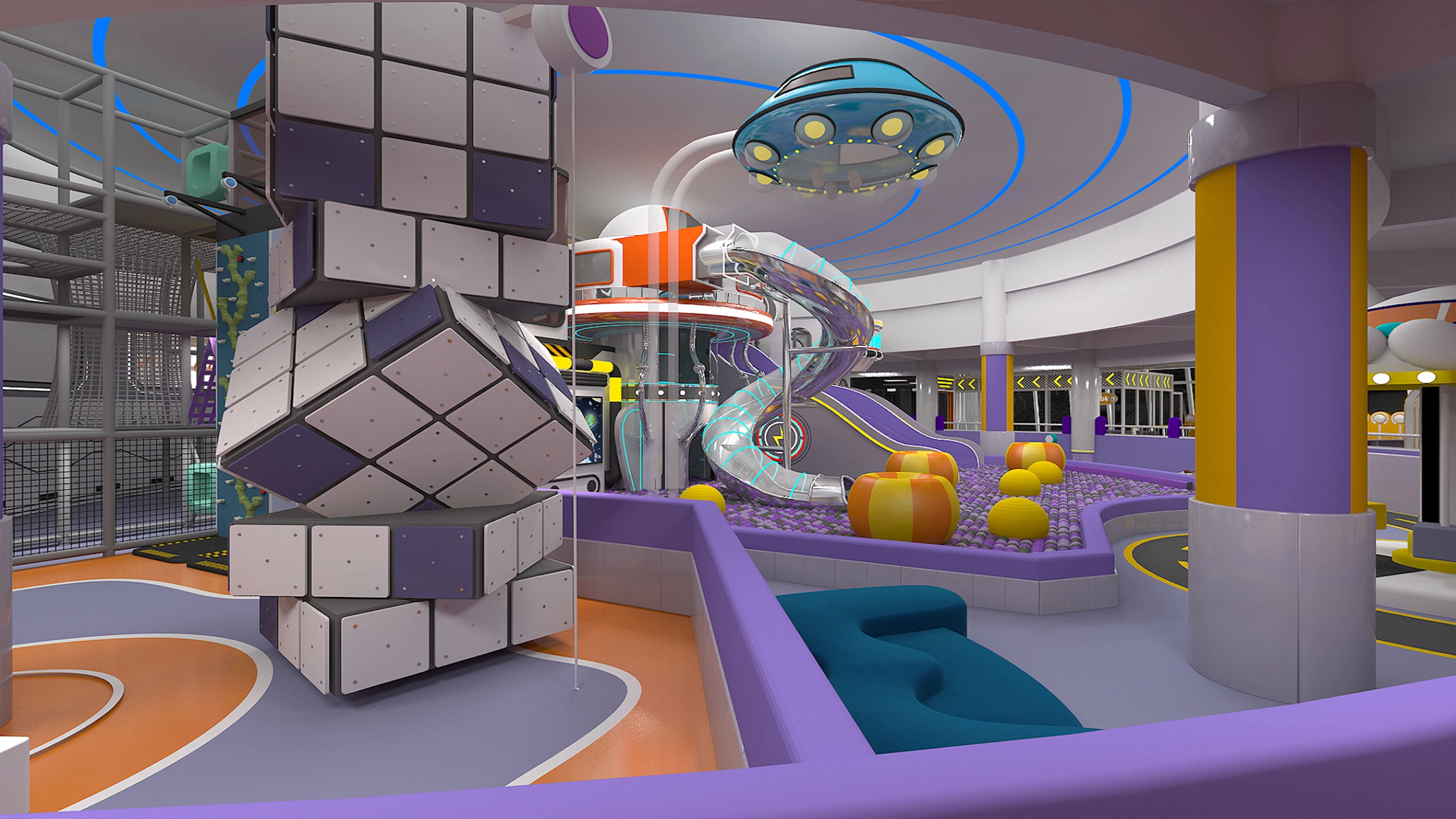 Indoor-Playground-with-trampolines1 - FEI FAN