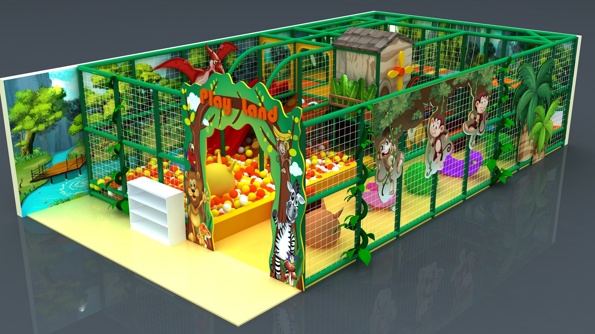 Jungle Themed Indoor Play Structure PVC Kids Playland for Commercial 1