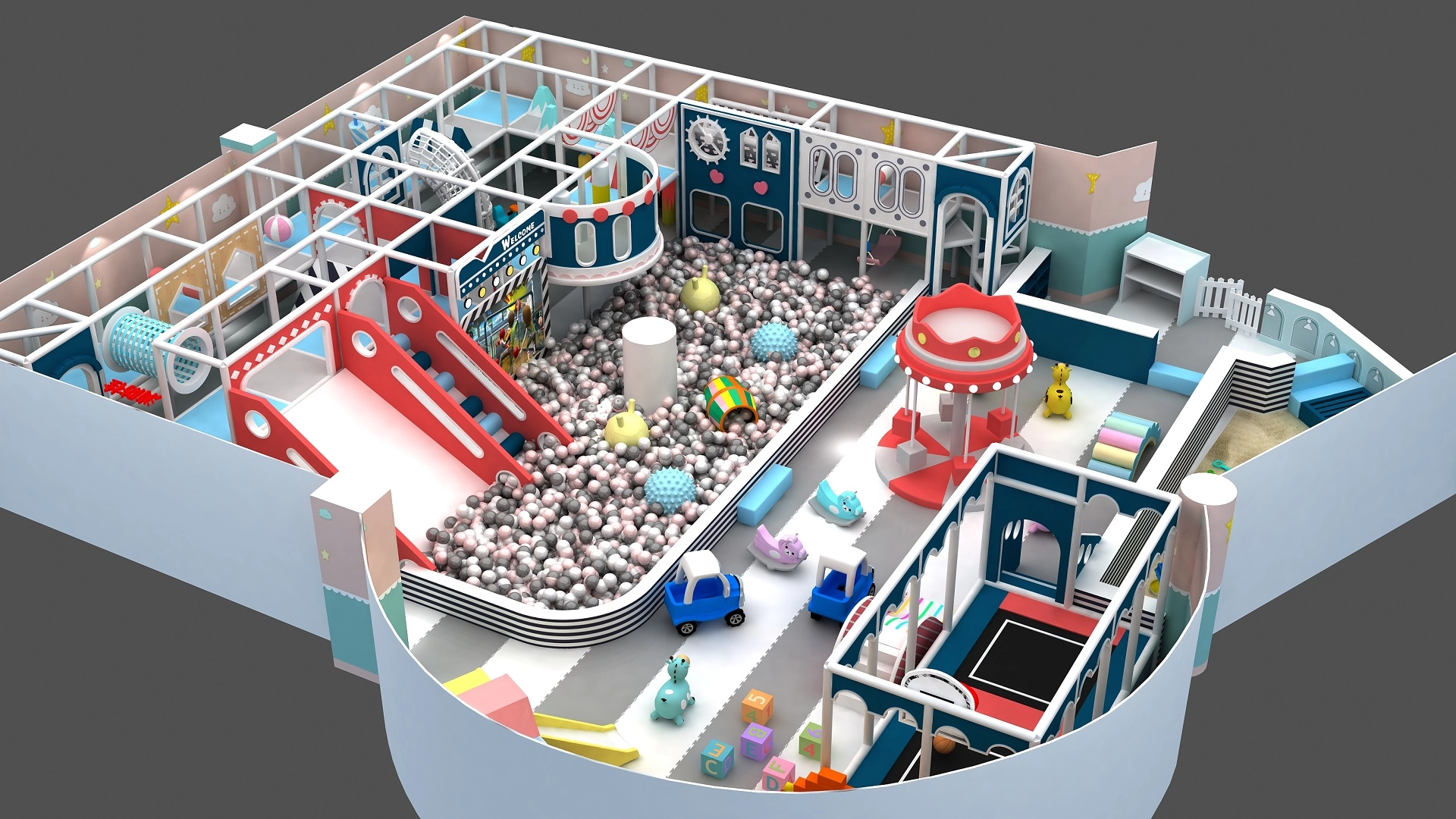 Preschool Play Facilities Macaron-style Playground Indoor Children's Park - FEI FAN