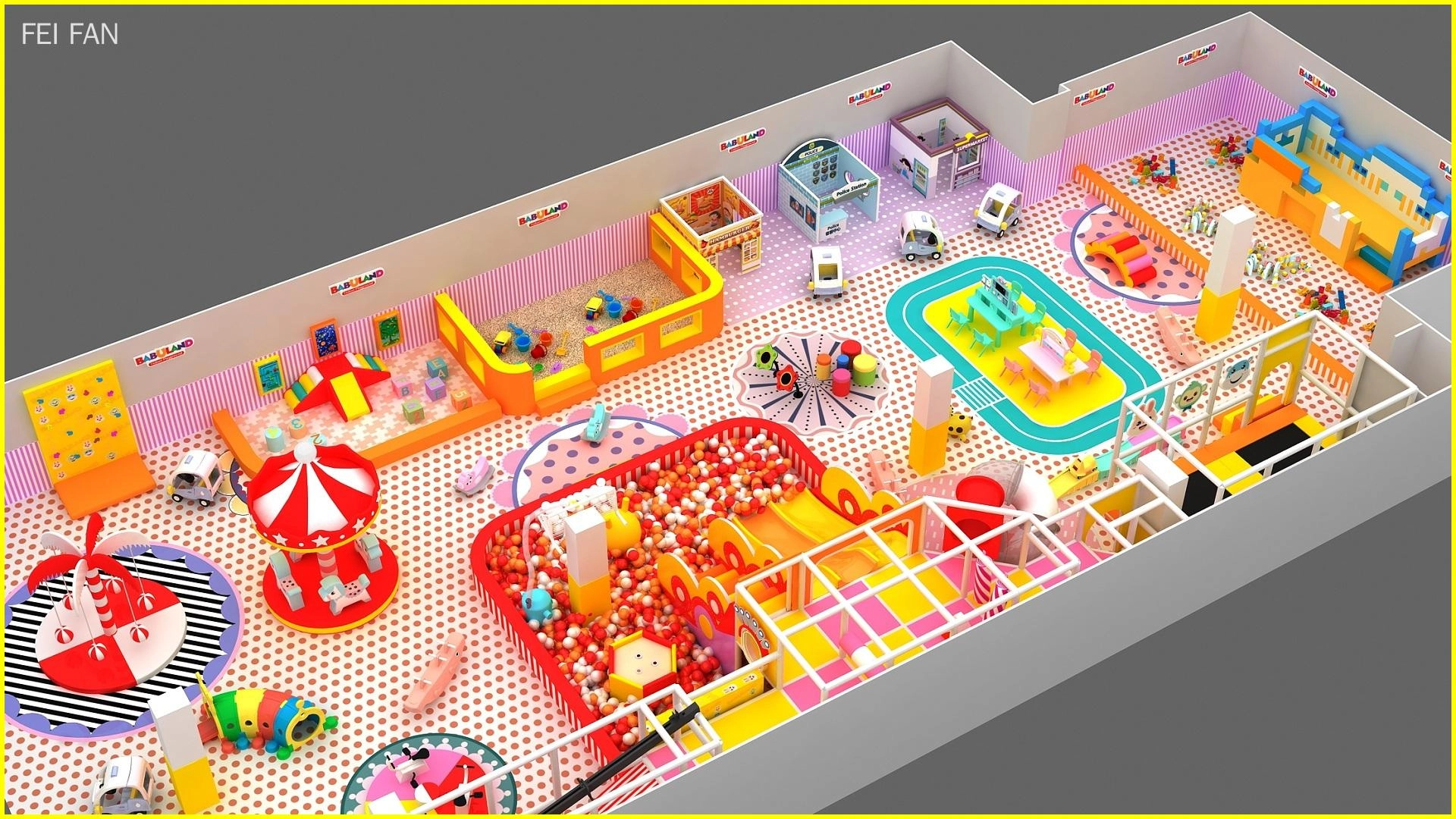 Toddler Playhouse Small Indoor Playground Soft Children Play Area 2 - FEI FAN