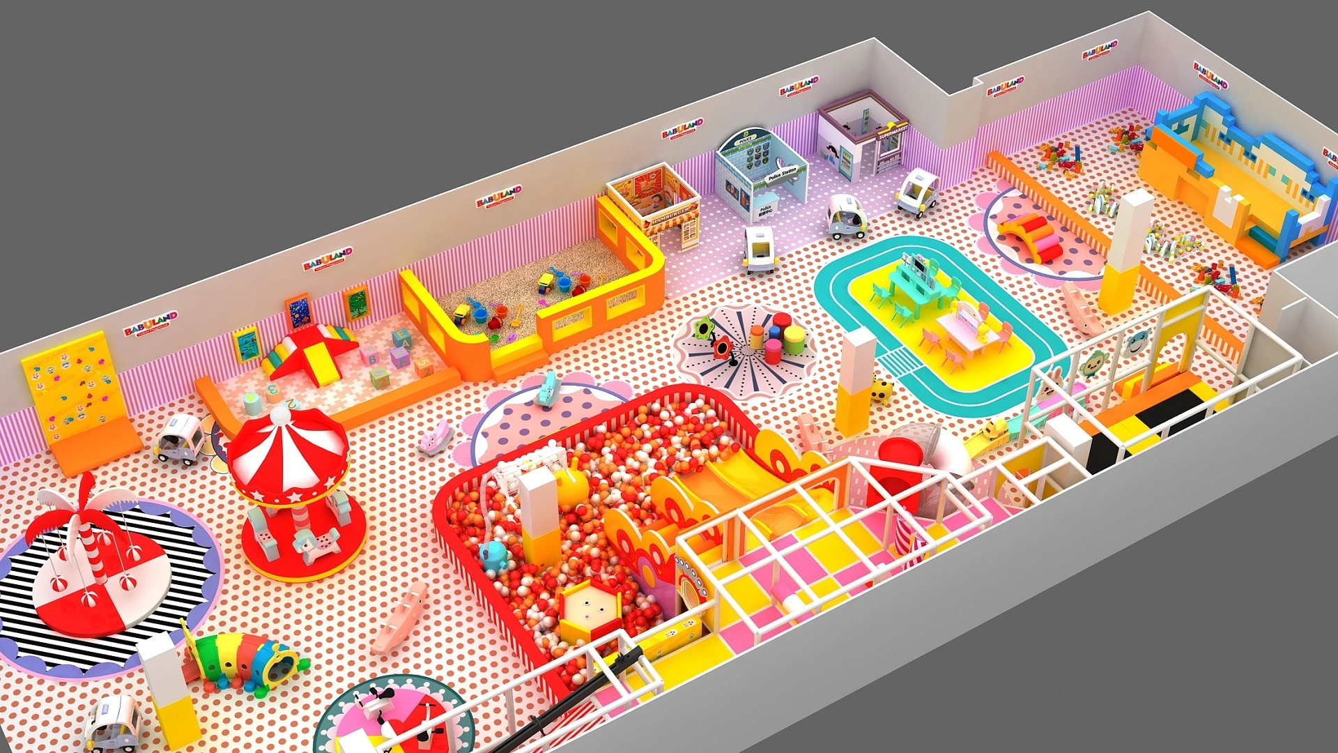 Toddler Playhouse Small Indoor Playground Soft Children Play Area 2 - FEI FAN