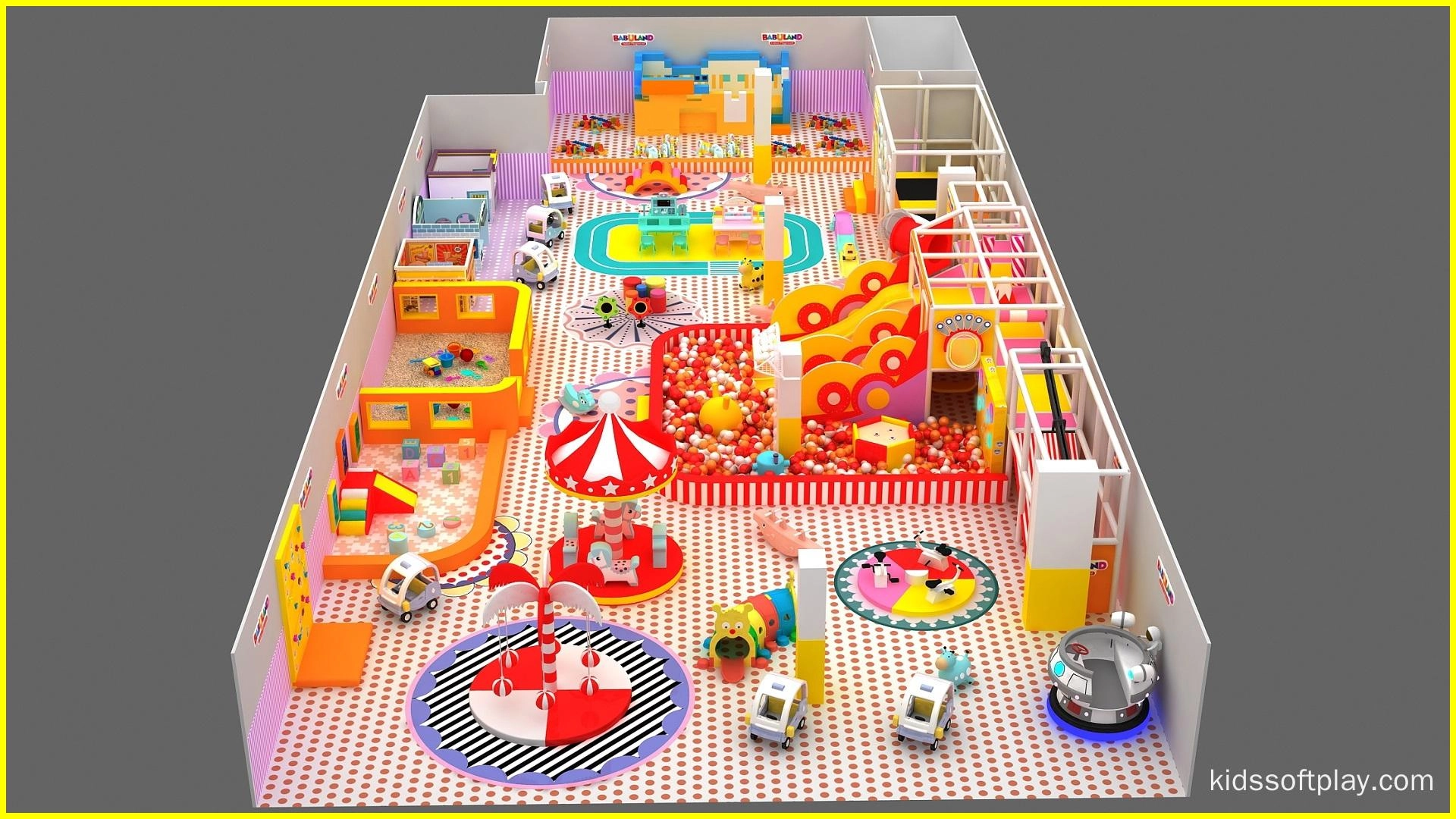Toddler Playhouse Small Indoor Playground Soft Children Play Area 3 - FEI FAN