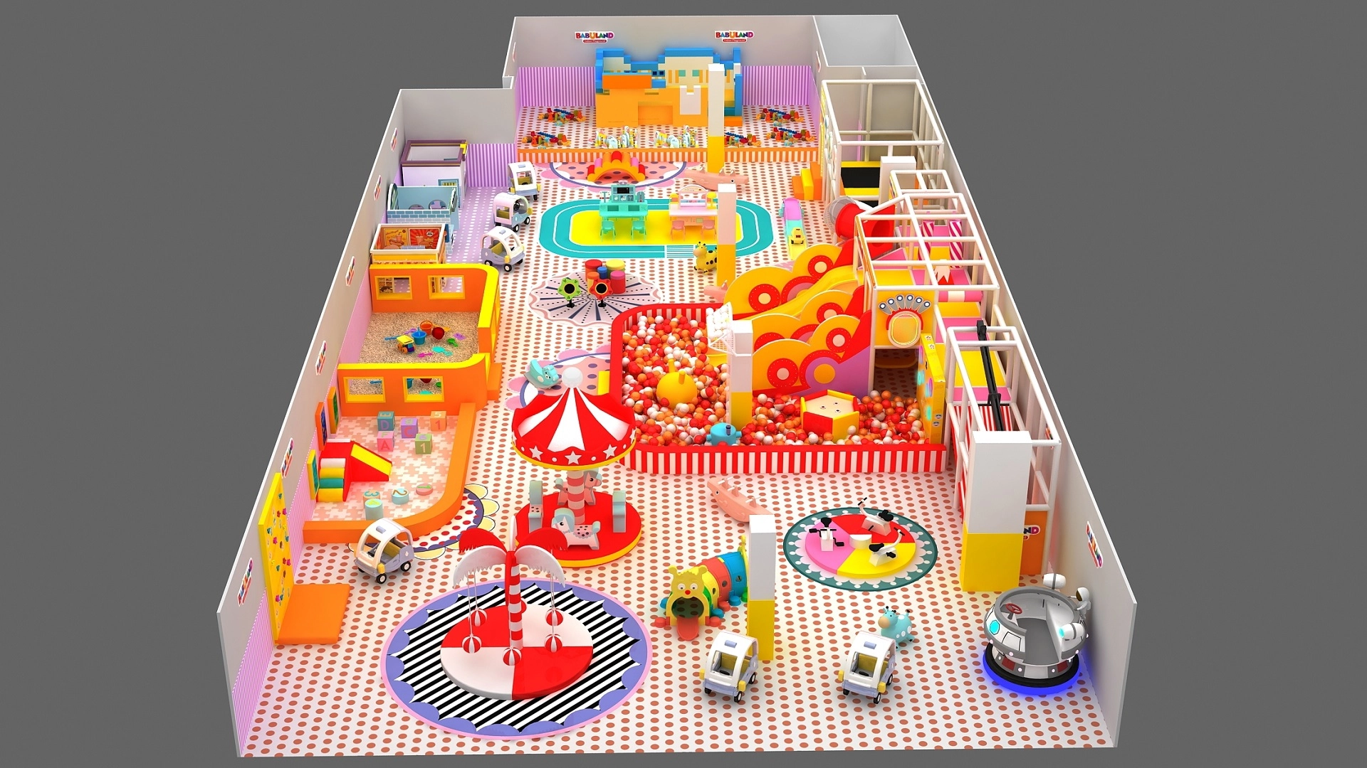 Toddler Playhouse Small Indoor Playground Soft Children Play Area 3 - FEI FAN