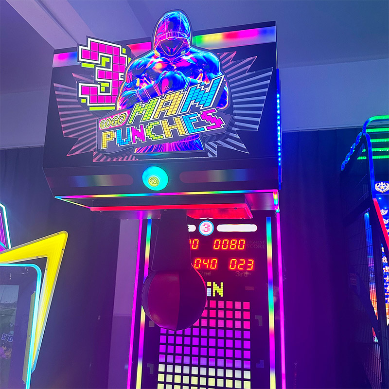 Neon Punch Boxing Machine&ndash;Coin Operated Boxing Arcade Game with Stunning LED Lighting-02