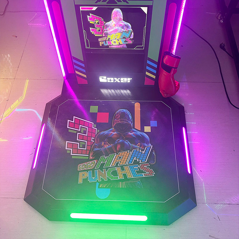 Neon Punch Boxing Machine–Coin Operated Boxing Arcade Game with Stunning LED Lighting - Superfun